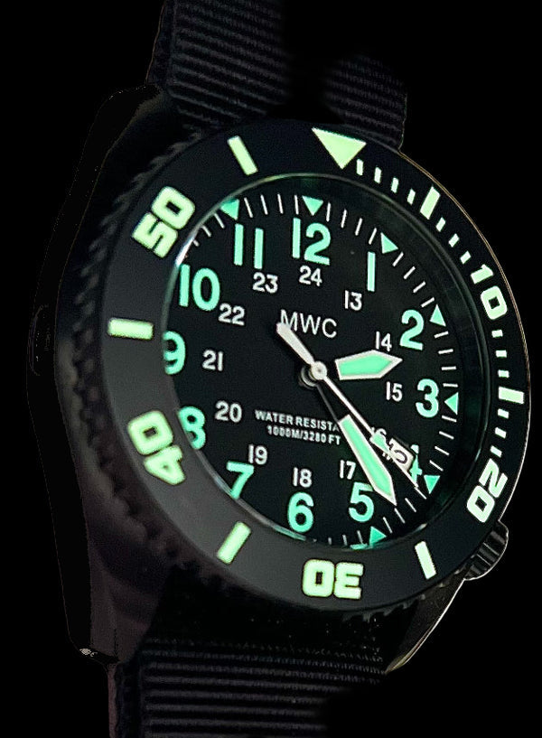 MWC "Depthmaster" Military Divers Watch – 100ATM / 3,280ft / 1000m Water Resistant, PVD Stainless Steel Case with Helium Valve (Quartz)