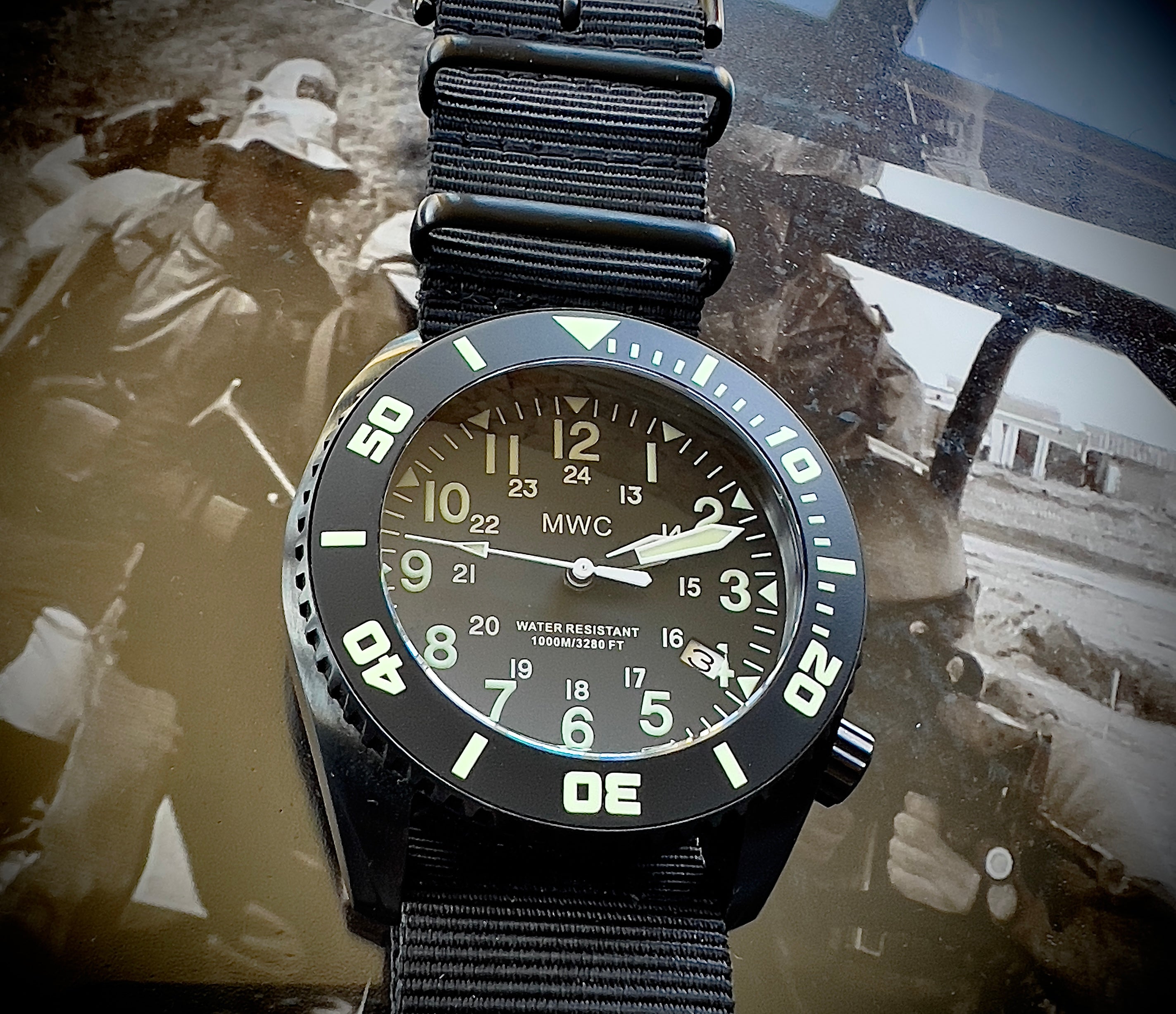 MWC "Depthmaster" 100atm / 3,280ft / 1000m Water Resistant Military Divers Watch in PVD Stainless Steel Case with Helium Valve (Automatic)