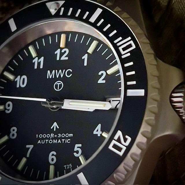MWC 24 Jewel 300m Automatic Military Divers Watch with Tritium GTLS Tubes for Enhanced Nighttime Performance