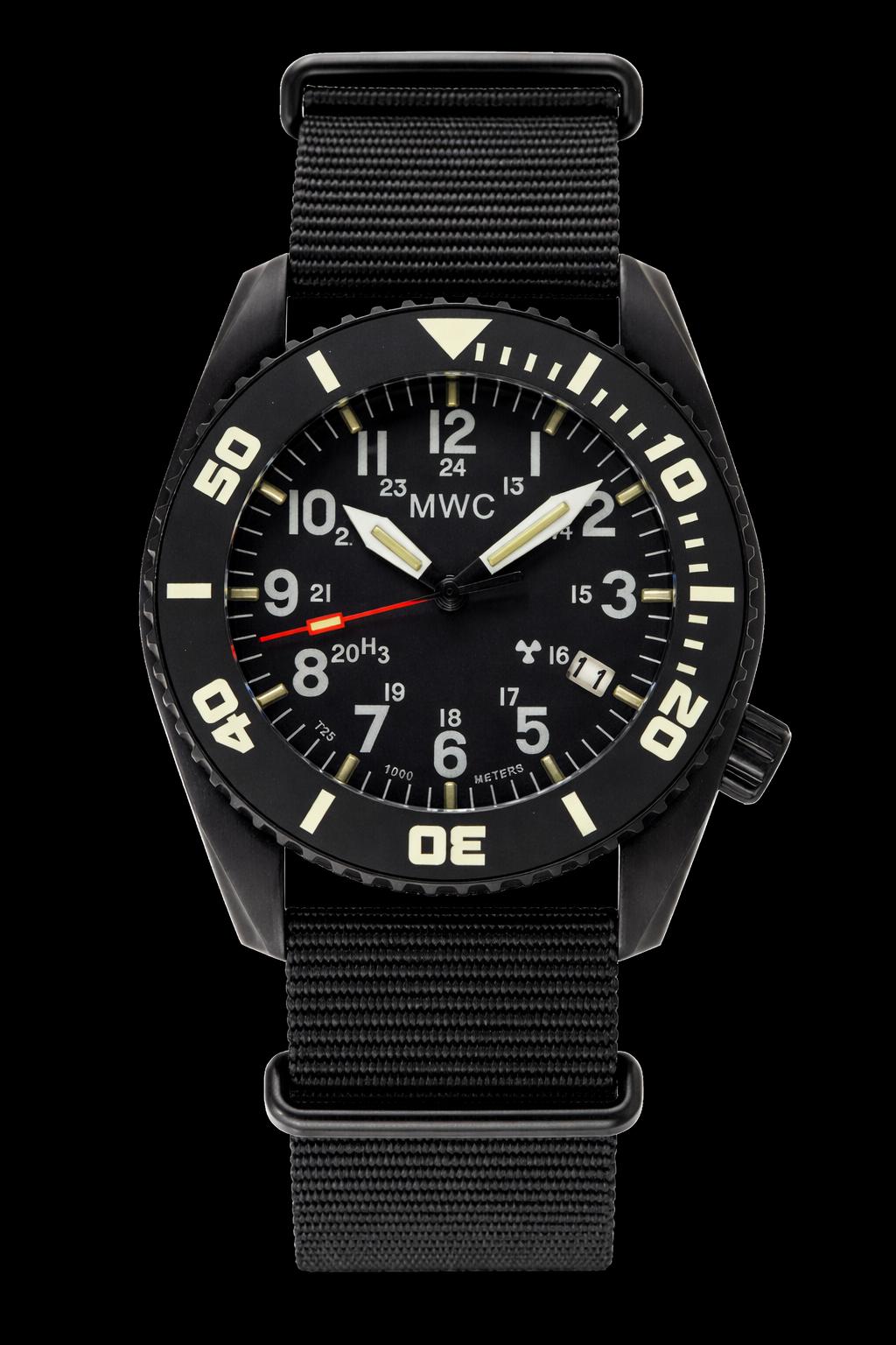 MWC "Depthmaster" 100atm / 3,280ft / 1000m Water Resistant Military Divers Watch in a PVD Titanium Case with GTLS and Helium Valve (Automatic)