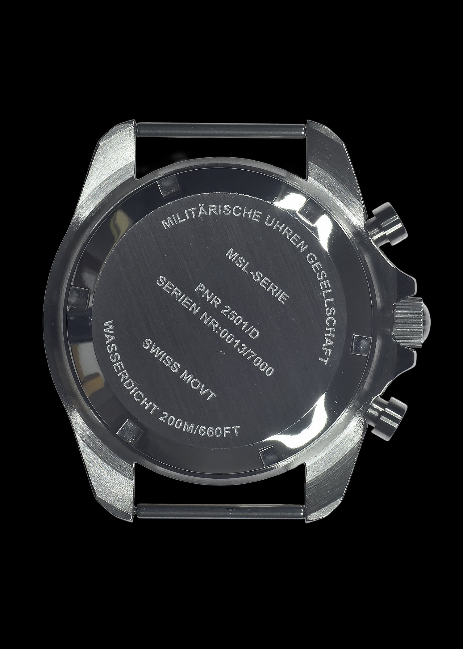 MWC NATO Pattern Stainless Steel Military Pilots Chronograph with Sapphire Crystal and Swiss Ronda Movement - 12 Hour GMT Bezel - Ex Photographic Watch Reduced to Clear