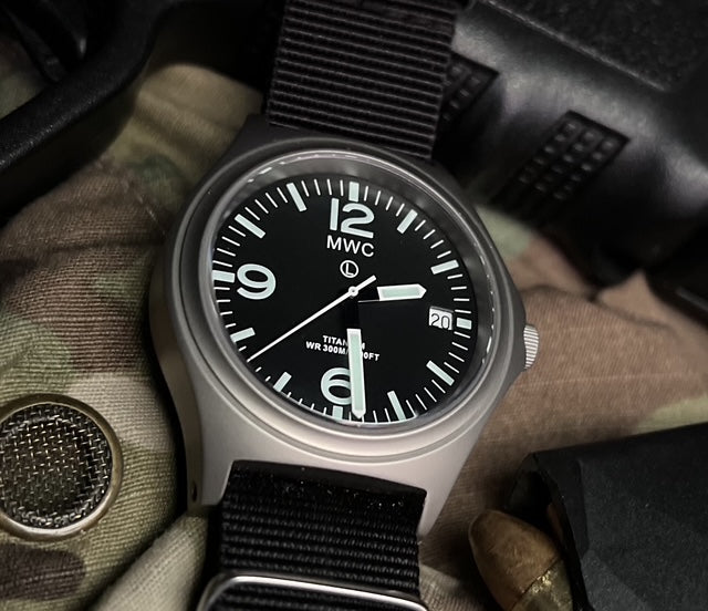 MWC Titanium Military Watch, 300m Water Resistant, Sapphire Crystal and 10 Year Battery Life - NATO NSN Number: 6645-99-847-7565