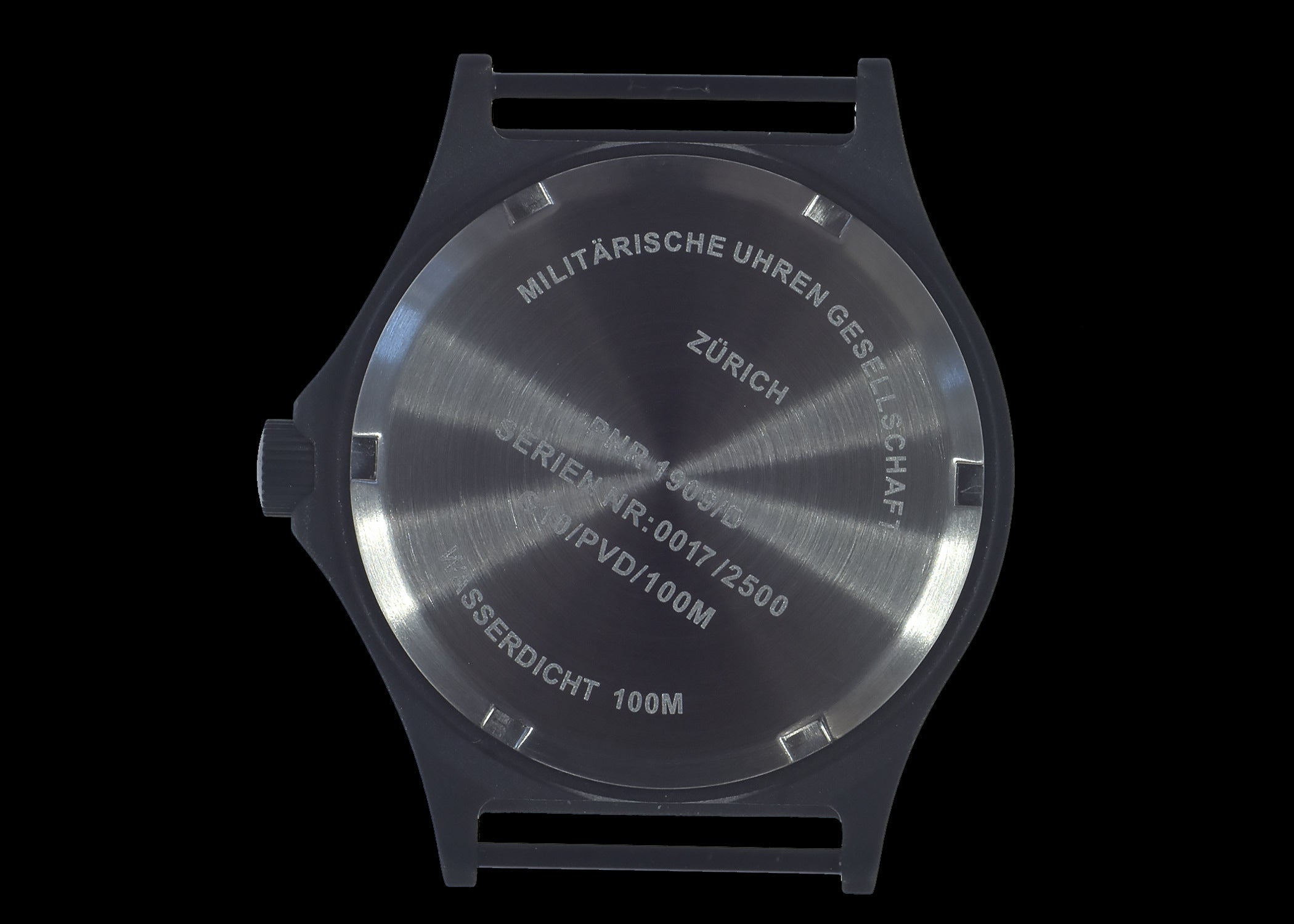 MWC G10 100m PVD Stealth Military Watch with Fixed Strap Bars, 10 Year Battery Life, Screw Crown & Caseback