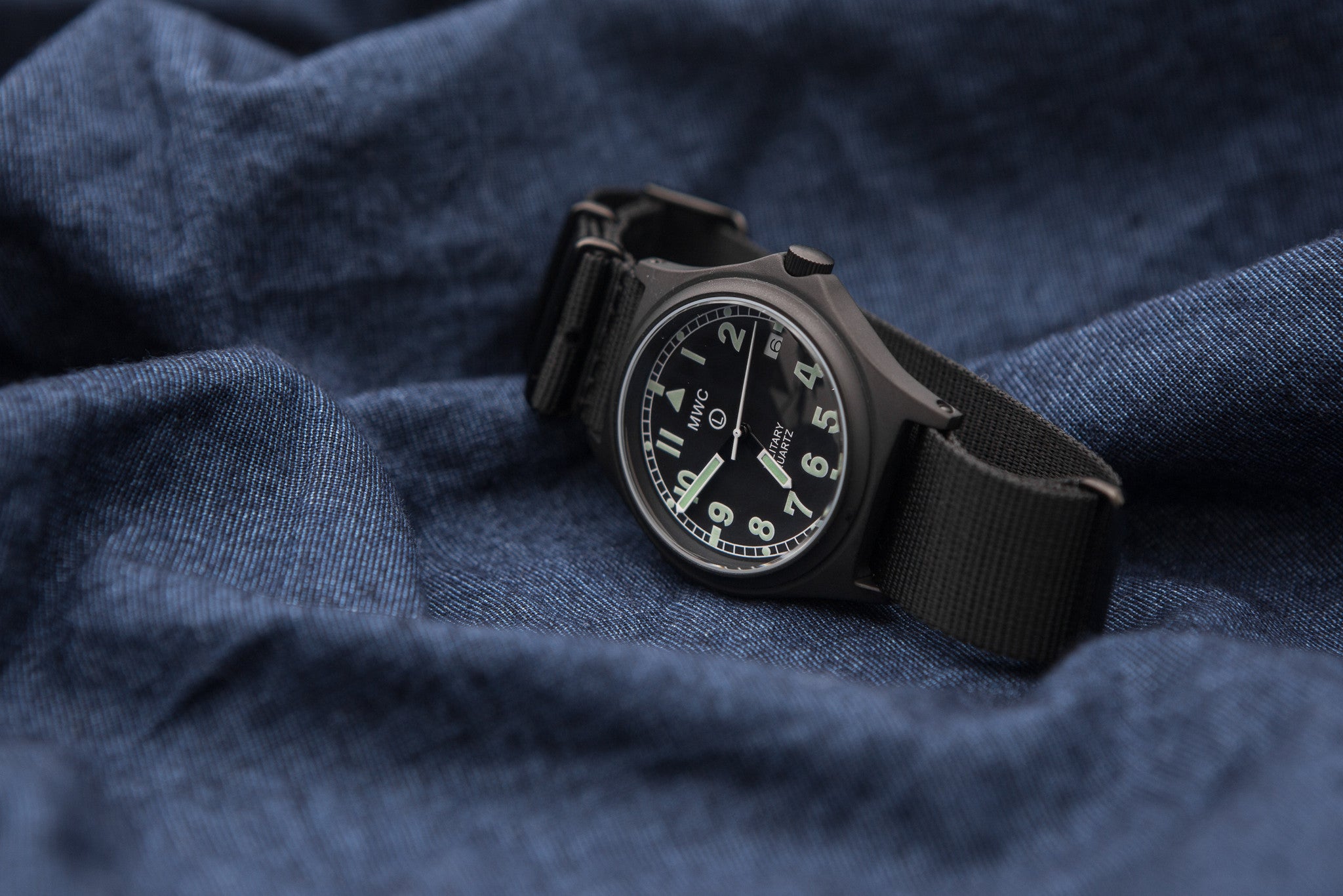 MWC G10 50m Water Resistant PVD Stealth with Battery Hatch, Solid Strap Bars and 60 Month Battery Life