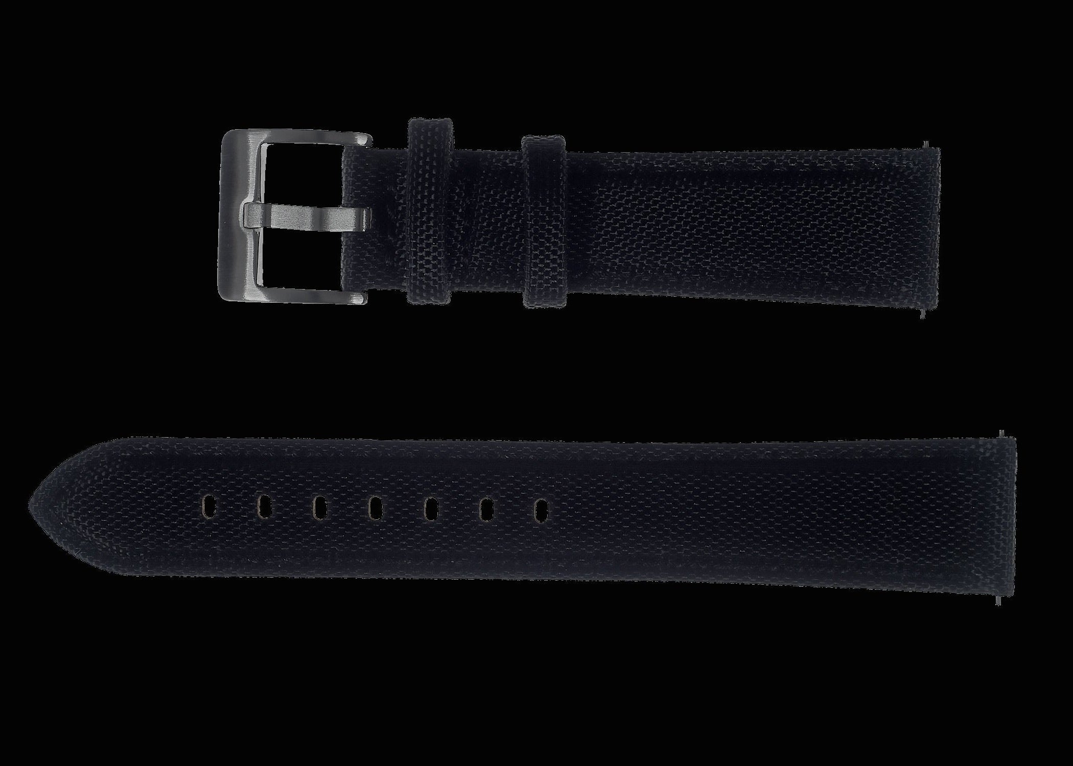 22mm Black Sailcloth CORDURA® Watchstrap