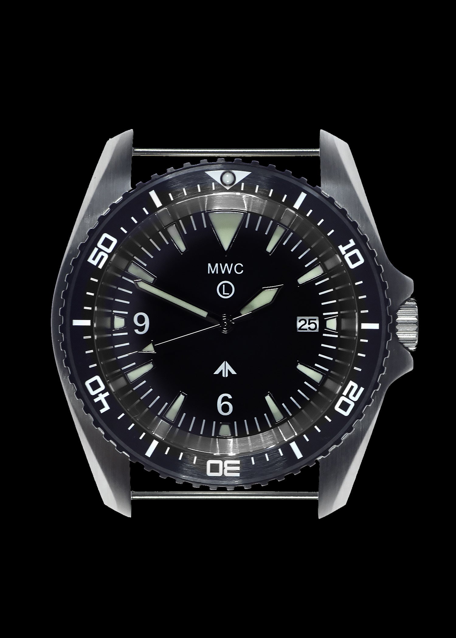 Stainless Steel Military Divers Watch with Automatic 24 Jewel Movement, 12 Hour Dial Format, Sapphire Crystal and Ceramic Bezel (Tactical Solid Strap Bars)