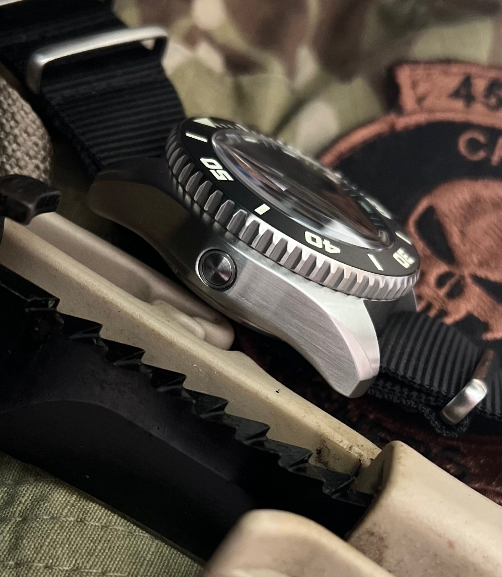 MWC "Depthmaster" 100atm / 3,280ft / 1000m Water Resistant Military Divers Watch in a Stainless Steel Case with GTLS and Helium Valve (10 Year Battery Life)