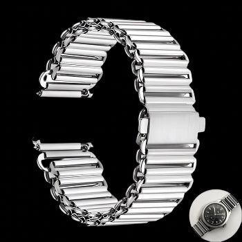 18mm Retro 1940/50s "Bonklip" Style Stainless Steel Bracelet - Ideal for Antique or Retro Style Watches