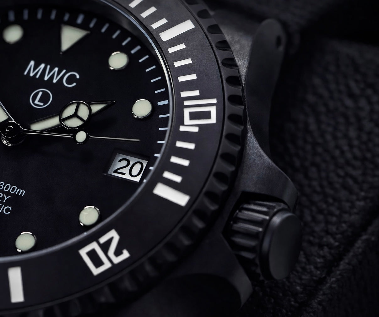 MWC 24 Jewel 300m Automatic Divers Watch with PVD Bracelet, Ceramic Bezel and Sapphire Crystal