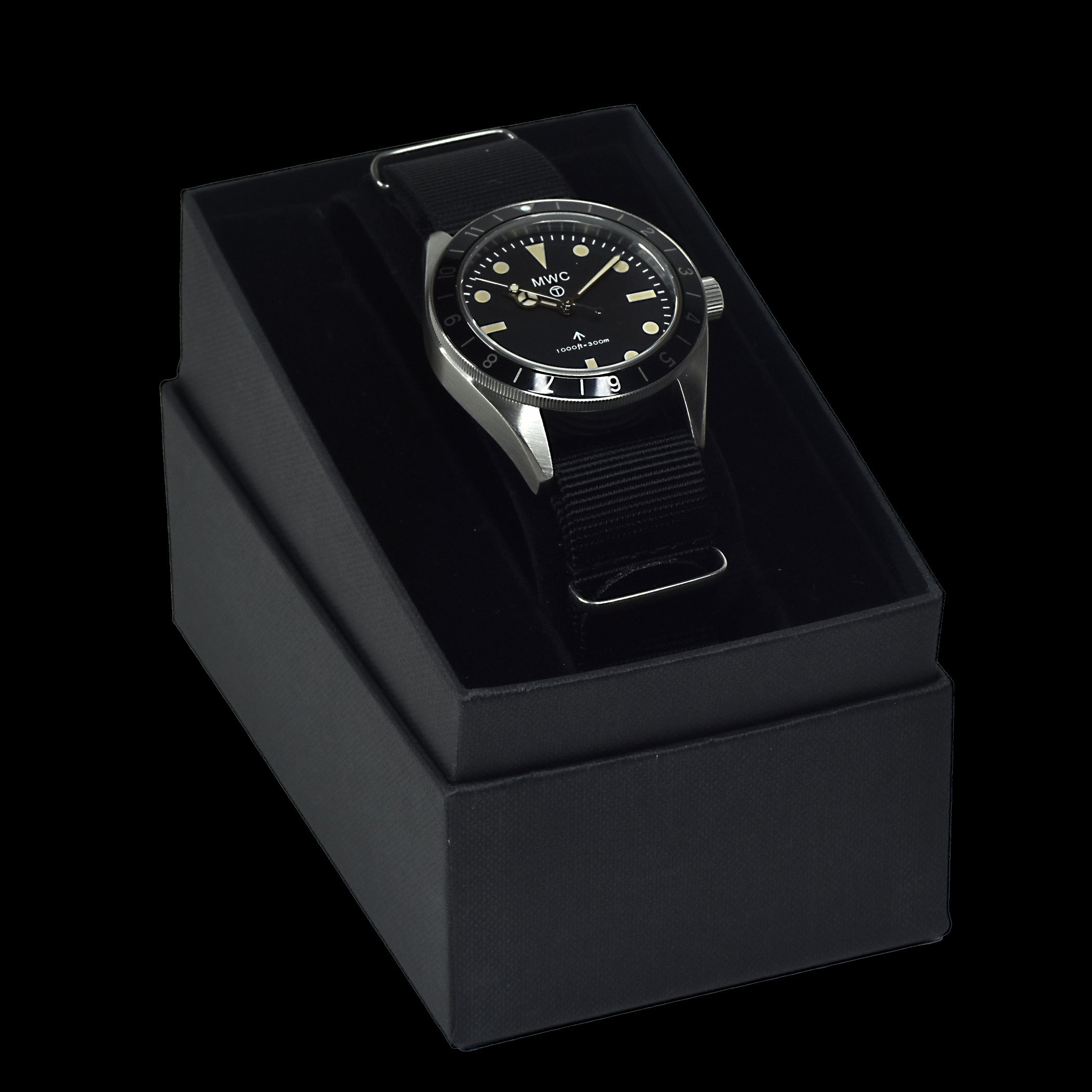 MWC Classic 1960s Pattern Dual Time Zone Divers Watch with Retro Luminova Paint and a Hybrid Mechanical/Quartz Movement